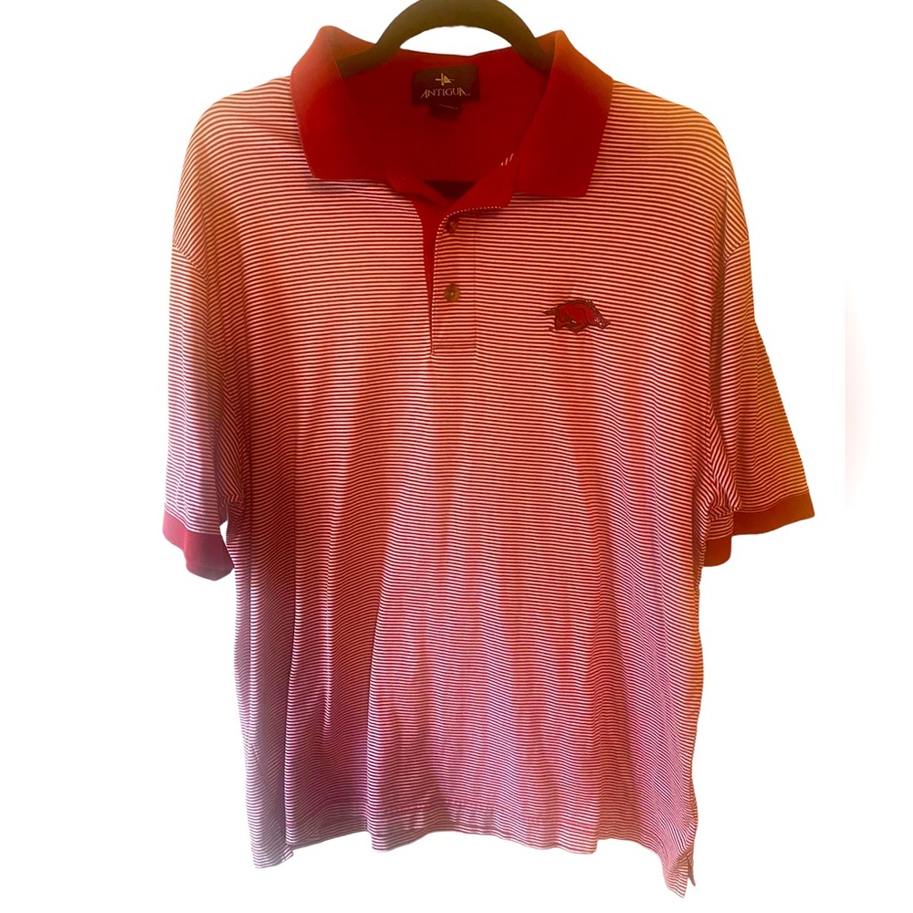 Antigua Arkansas Razorback Polo. Size Large